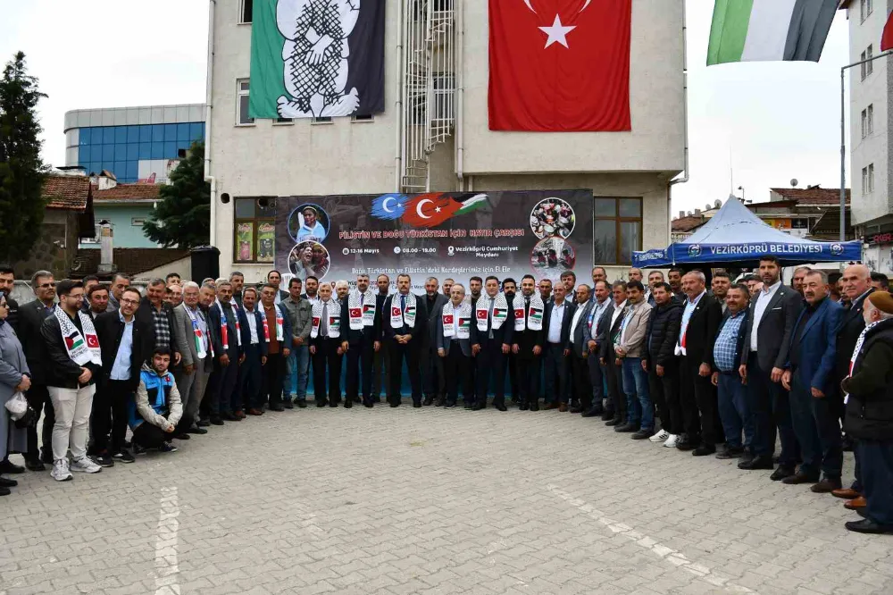 Vezirköprü’de Filistin ve Doğu Türkistan İçin Anlamlı Dayanışma