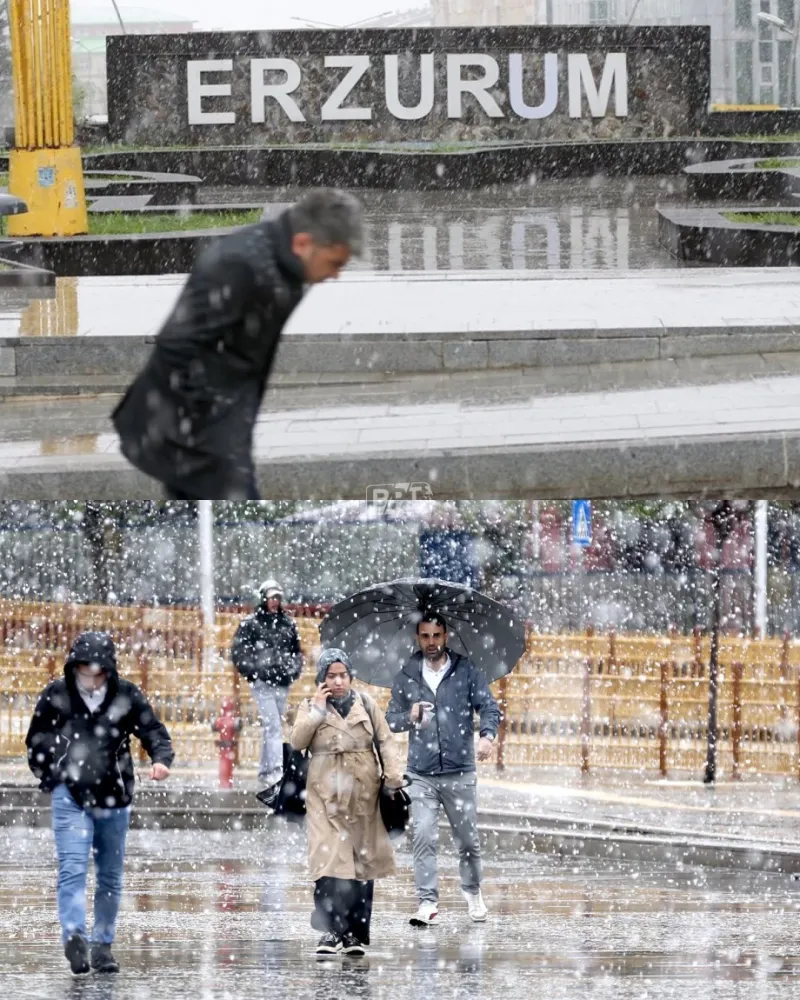 Erzurum’da Mayıs Ayında Kent Beyaza Büründü