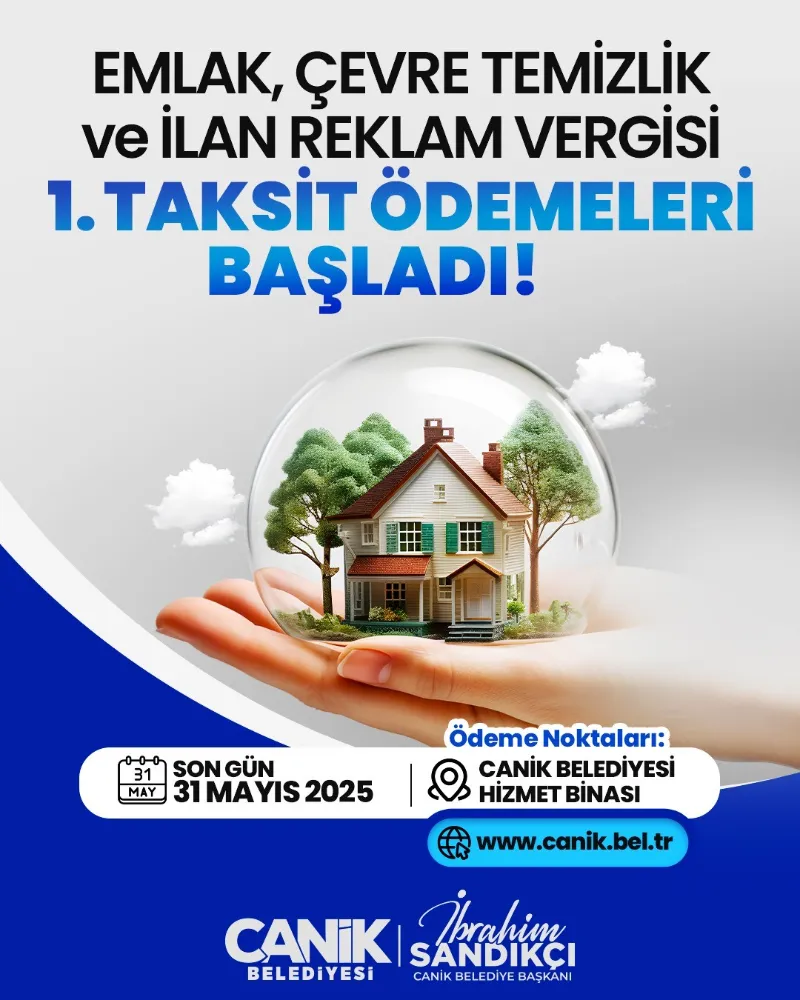 Canik’te Vergi Ödemeleri İçin Son Gün 31 Mayıs