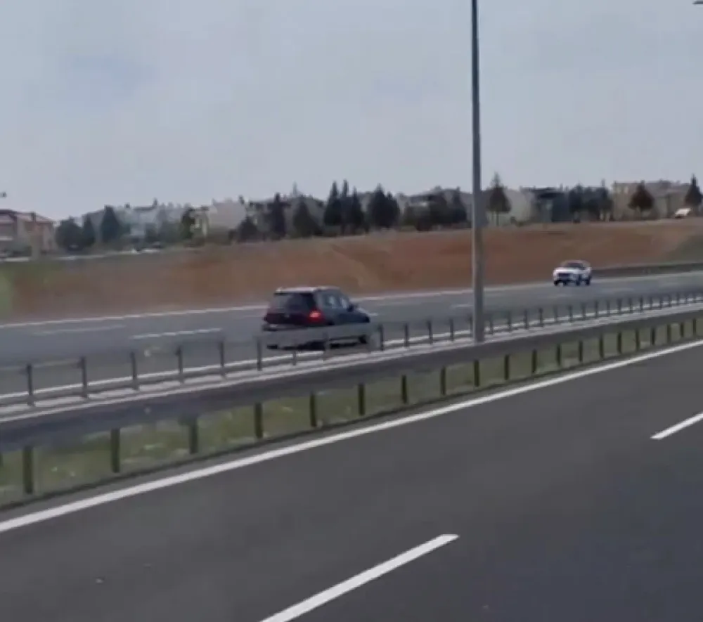 Ankara otobanında şoke eden görüntü