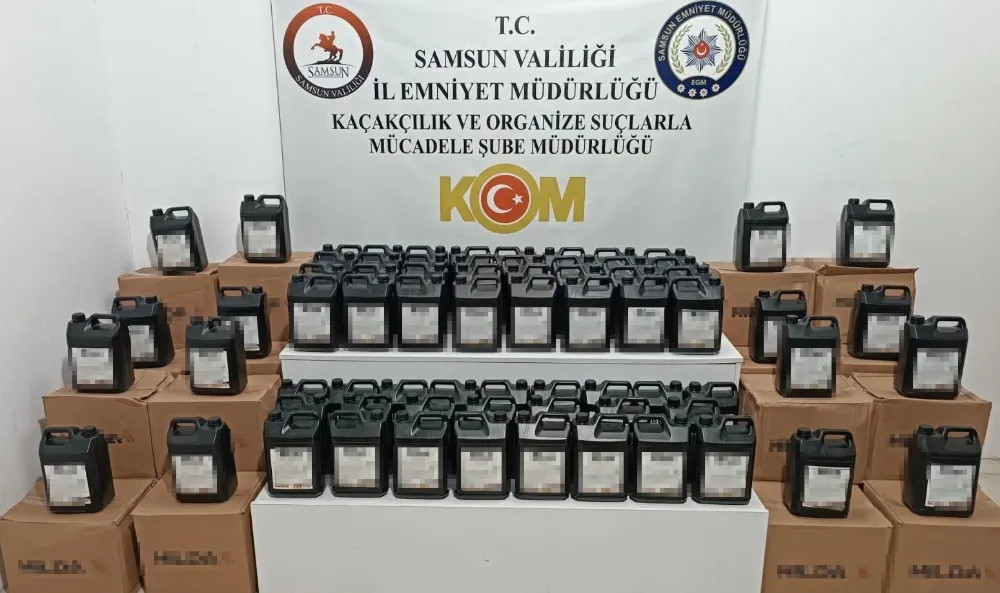Samsun’da Kaçak Alkol Operasyonu: 1 Ton Etil Alkol Ele Geçirildi