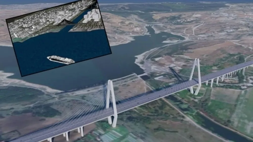 Kanal İstanbul Sazlıdere Köprüsü Yükseliyor