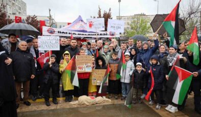 Bafra’da Gazze İçin Miting: Sessiz Kalan Zulme Ortaktır