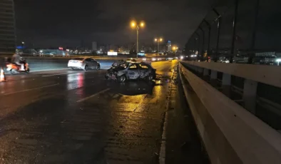 Otomobil Alev Aldı, Sürücü Yaralı Kurtuldu