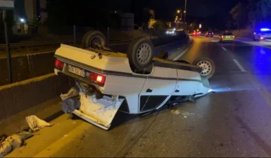 Kartal’da Gece Takla Atan Otomobilde 2 Kişi Yaralandı