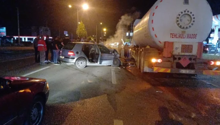 Çorum’da Otomobil Tankerle Çarpıştı: 1 Ölü
