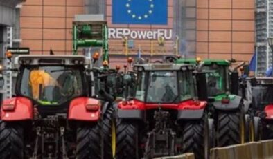 Avrupalı çiftçiden protesto