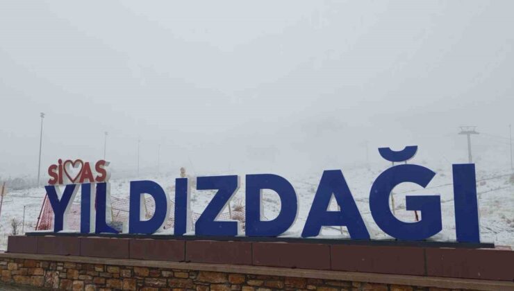 Sivas Yıldız Dağı’na Mevsimin İlk Karı Düştü