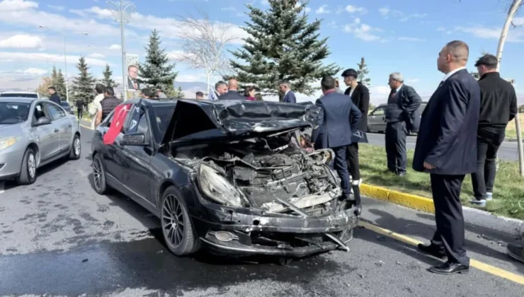 Erzurum’da Yavuz Ağıralioğlu’nun Konvoyu Kaza Yaptı: İki Araç Çarpıştı