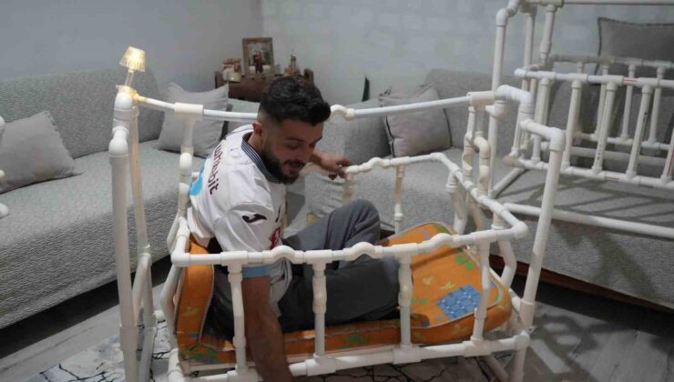 Borudan Beşik Yaptı, İçine Girdi Test Etti: Viral Tesisatçı Üretime Başladı!