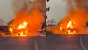 İlkadım’da Korkutan Araç Yangını