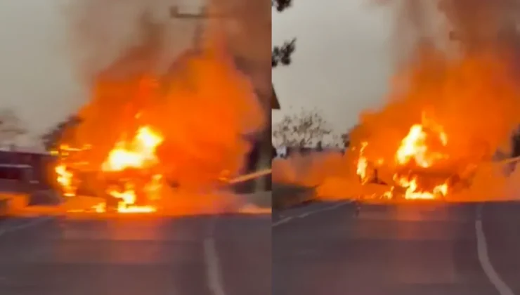 İlkadım’da Korkutan Araç Yangını